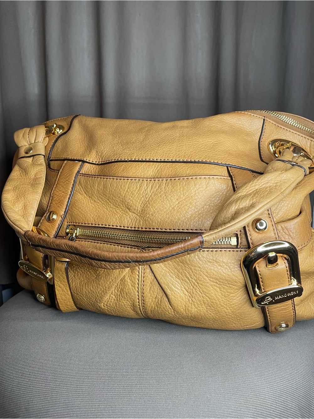 B. Makowsky Pebbled Leather Hobo Shoulder Bag - “Savannah”